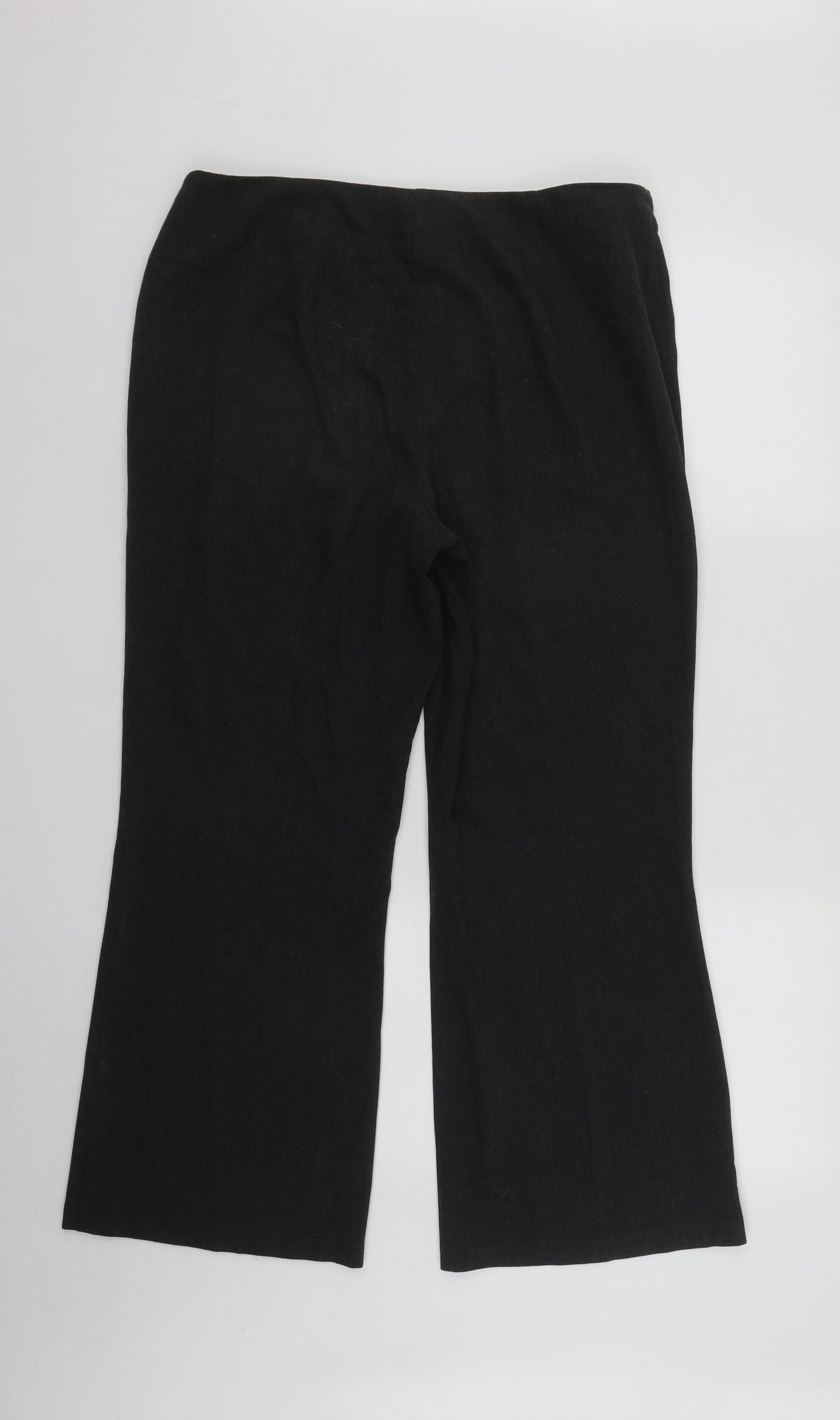 Marks and Spencer Womens Grey  Polyester Trousers  Size 16 L27 in Regular Zip
