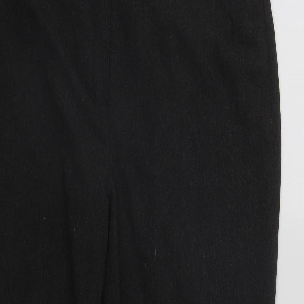 Marks and Spencer Womens Grey  Polyester Trousers  Size 16 L27 in Regular Zip