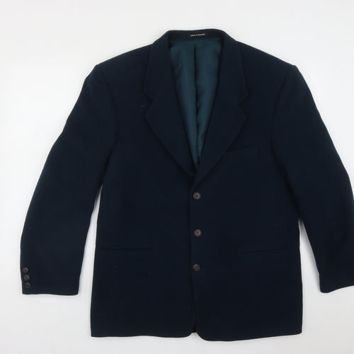 Made In England Womens Green   Overcoat Coat Size L  Button