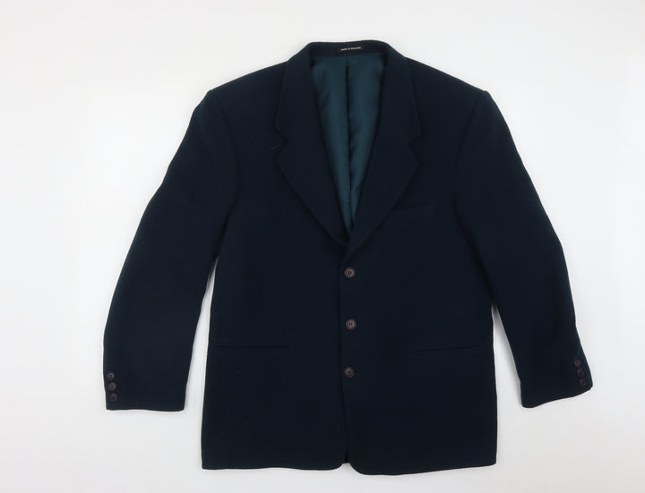 Made In England Womens Green Overcoat Coat Size L Button
