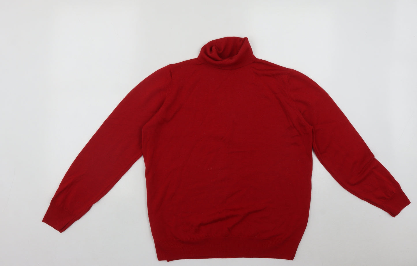 Marks and Spencer Womens Red Roll Neck  Wool Pullover Jumper Size 16
