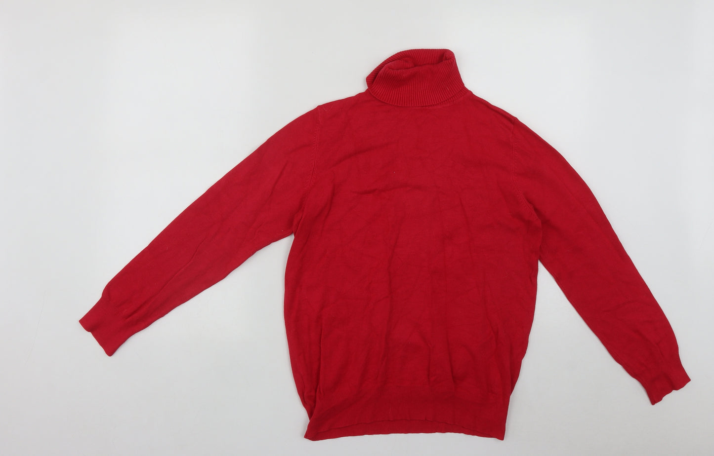 Papaya Womens Red Roll Neck  Viscose Pullover Jumper Size 16