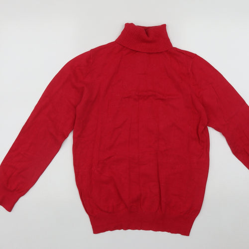 Papaya Womens Red Roll Neck  Viscose Pullover Jumper Size 16