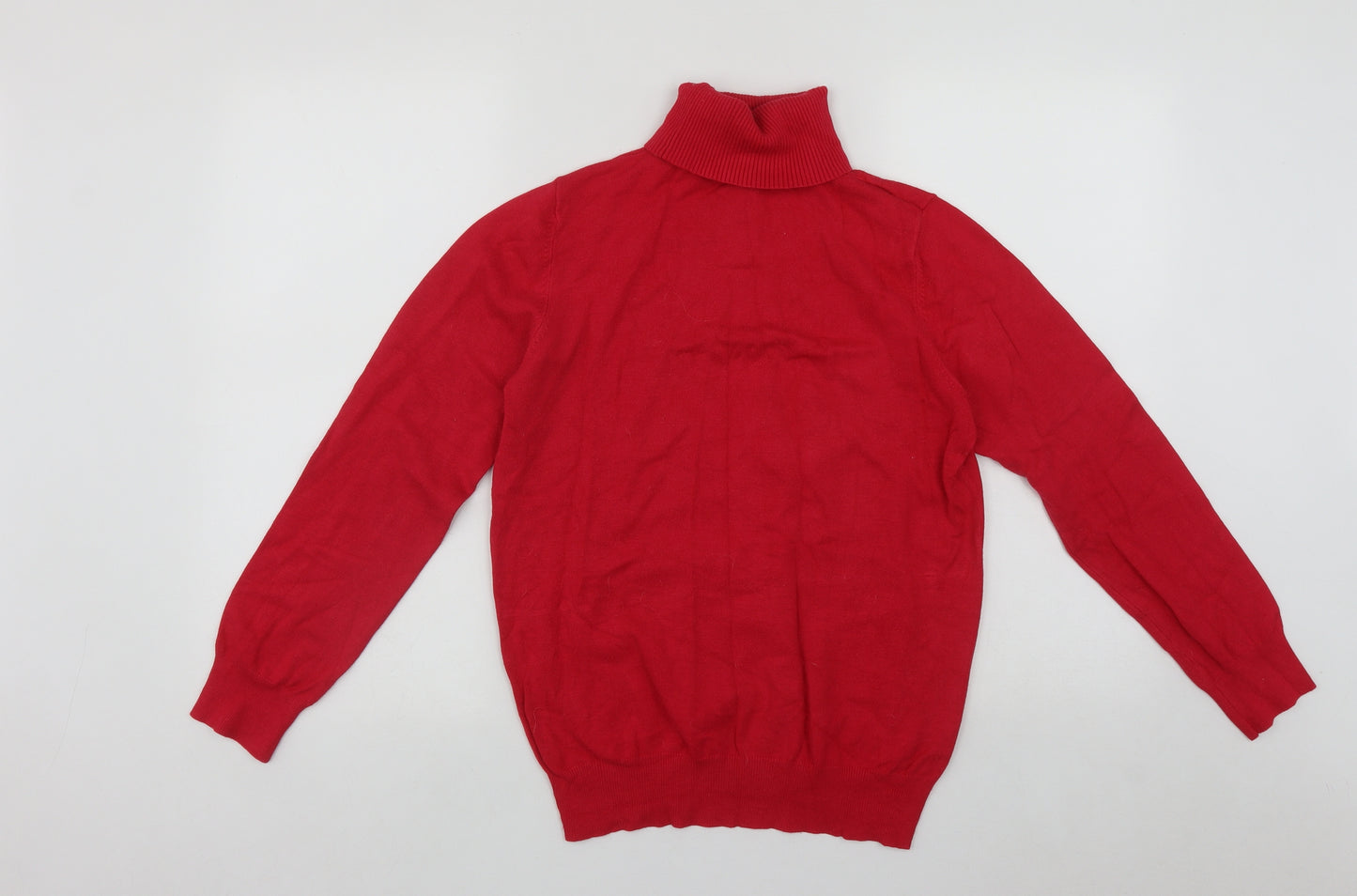 Papaya Womens Red Roll Neck  Viscose Pullover Jumper Size 16