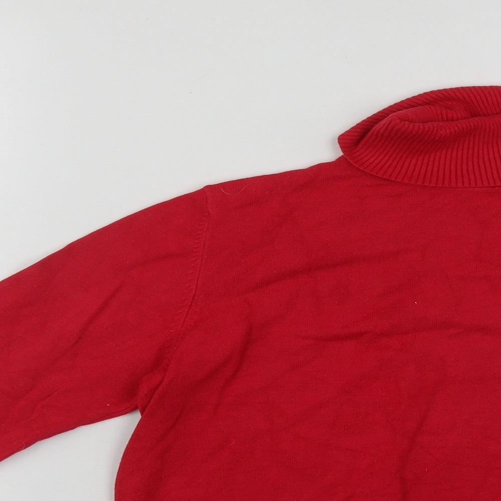 Papaya Womens Red Roll Neck  Viscose Pullover Jumper Size 16
