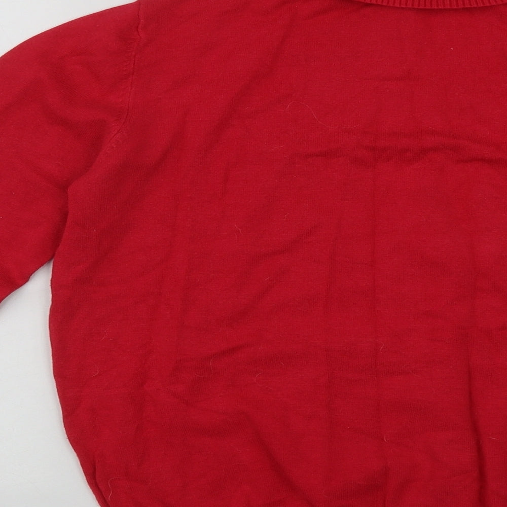 Papaya Womens Red Roll Neck  Viscose Pullover Jumper Size 16