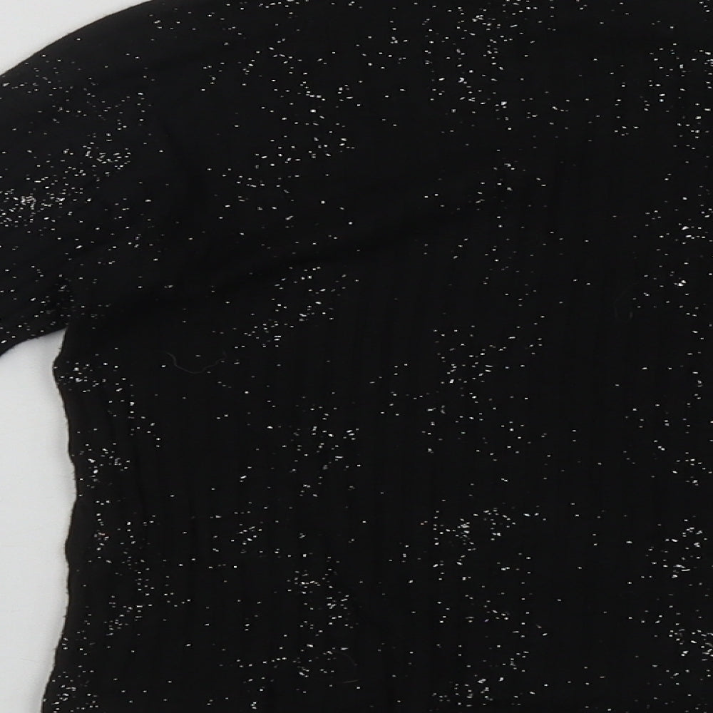 Primark Girls Black  Polyester Basic Casual Size 10-11 Years Scoop Neck