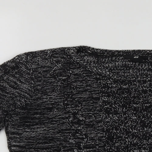 H&M Womens Black Round Neck  Acrylic Pullover Jumper Size M
