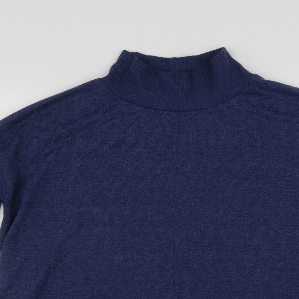 Marks and Spencer Womens Blue High Neck  Polyester Pullover Jumper Size 10