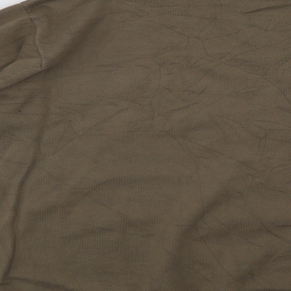Fred Perry Mens Brown V-Neck  Cotton Pullover Jumper Size L