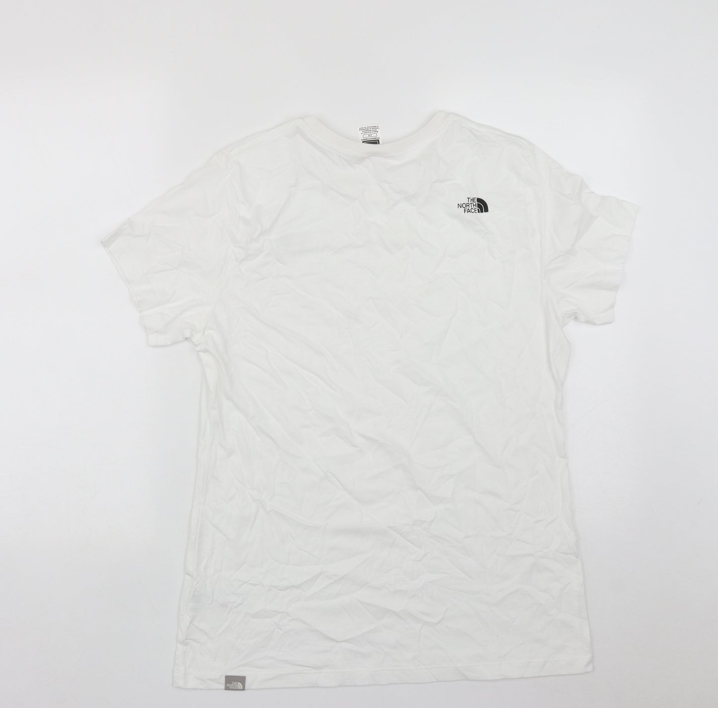 The North Face Womens White  Cotton Basic T-Shirt Size L Round Neck