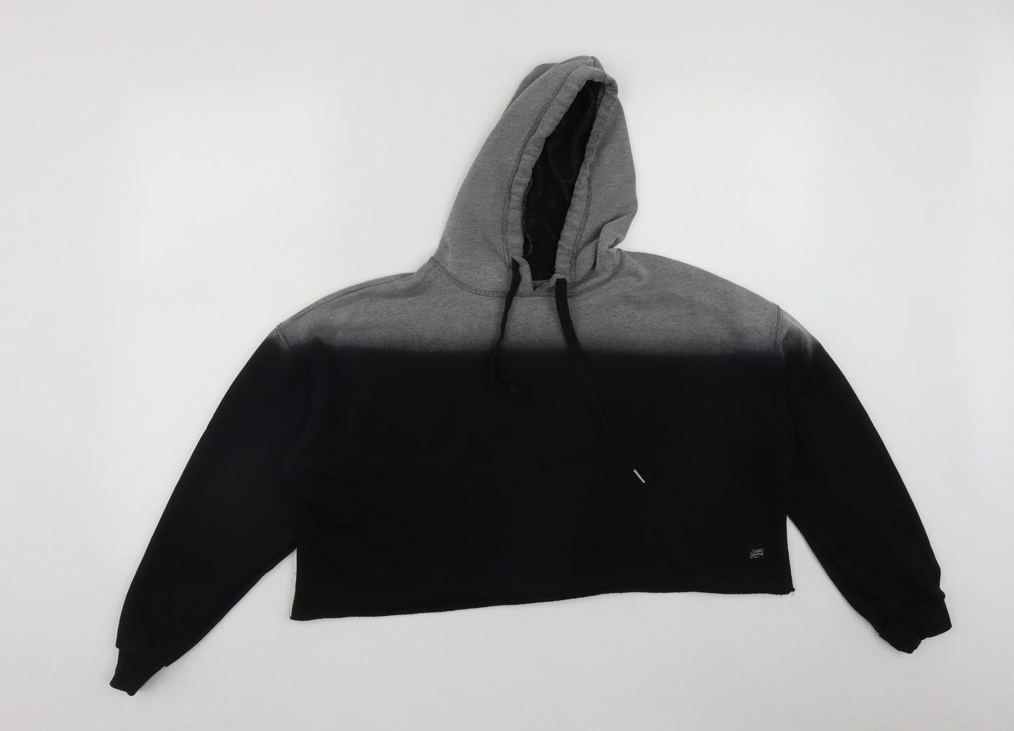 Sixth June Womens Black  Cotton Pullover Hoodie Size M  Drawstring - Ombre