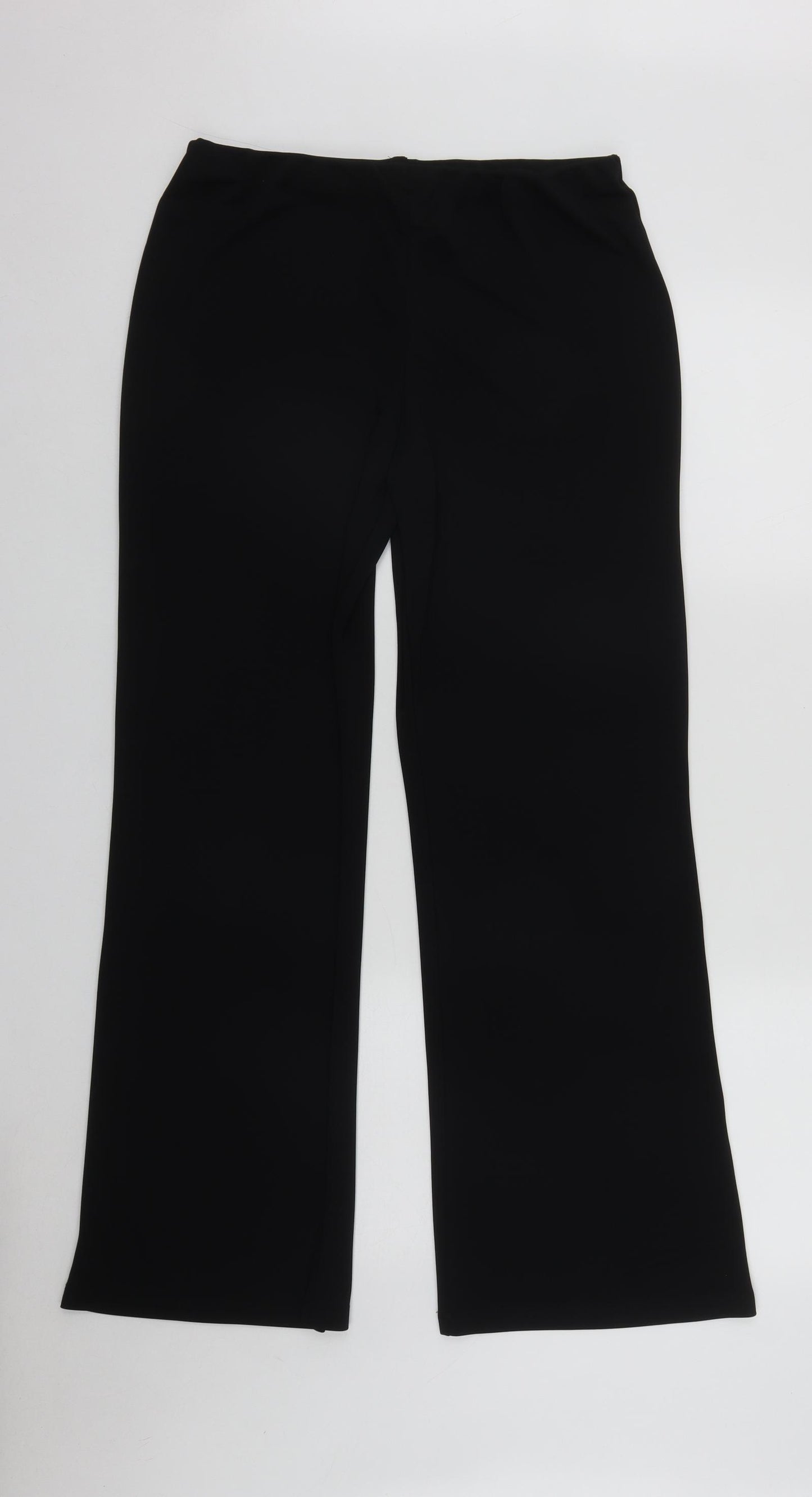 Marks and Spencer Womens Black  Polyester Trousers  Size 14 L29 in Regular