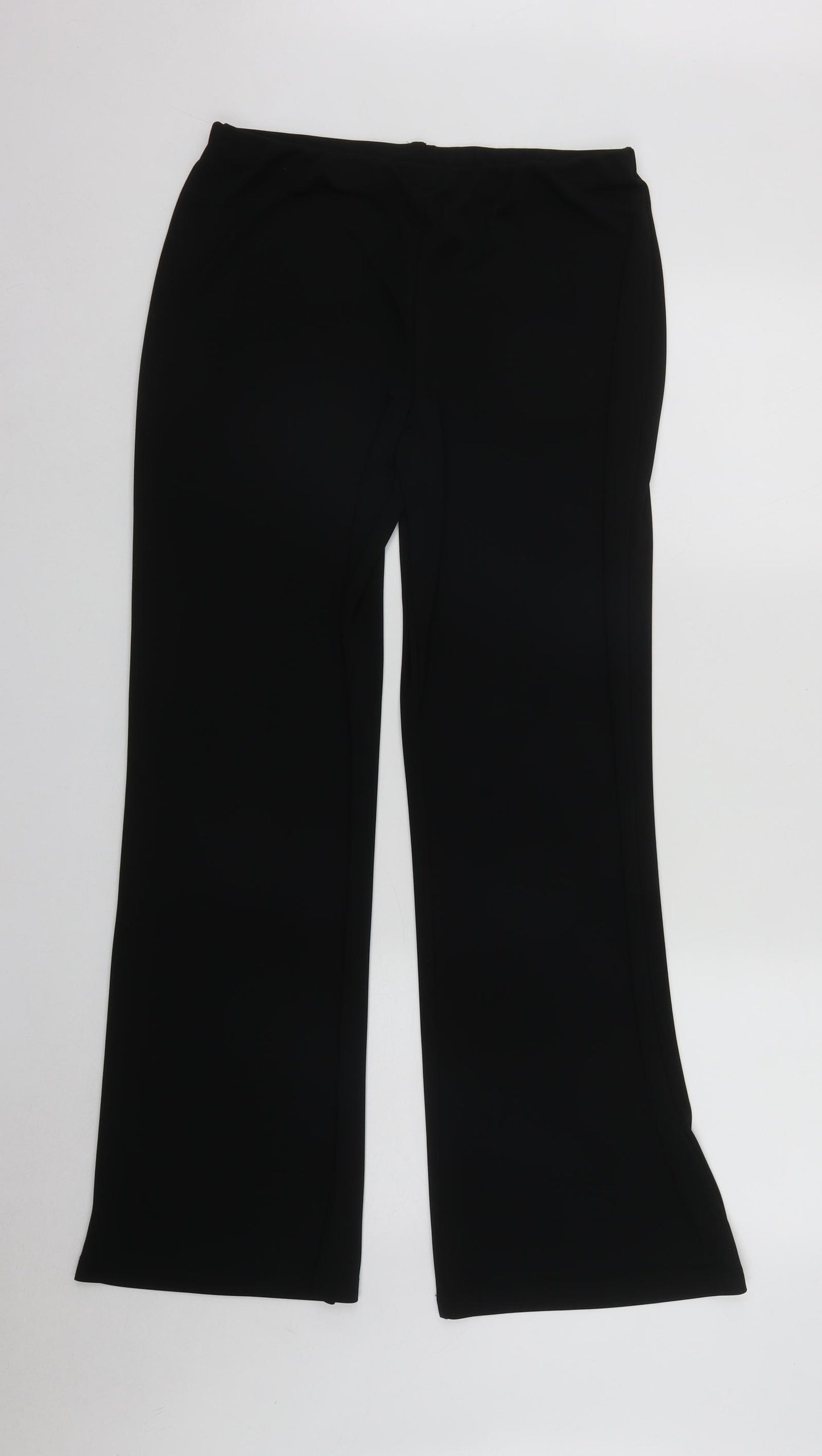 Marks and Spencer Womens Black  Polyester Trousers  Size 14 L29 in Regular