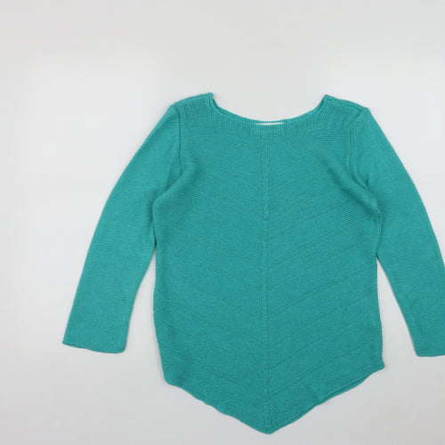 Gerard Womens Blue Boat Neck  Acrylic Pullover Jumper Size M
