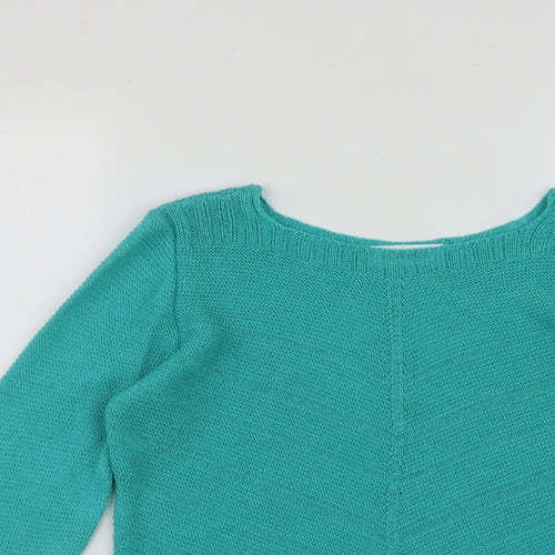 Gerard Womens Blue Boat Neck  Acrylic Pullover Jumper Size M