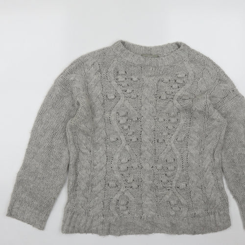 NEXT Womens Grey Round Neck  Acrylic Pullover Jumper Size M