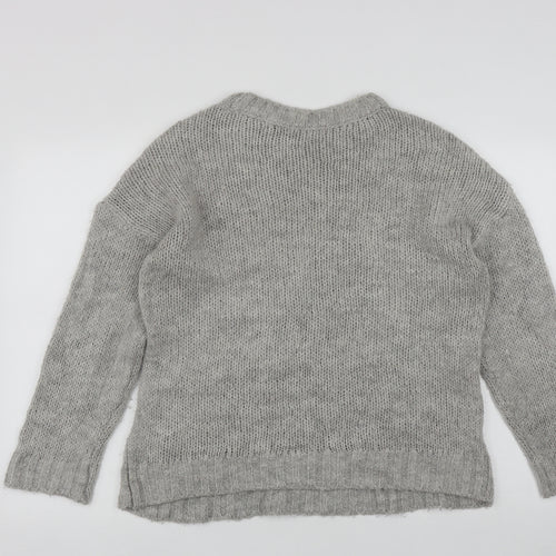 NEXT Womens Grey Round Neck  Acrylic Pullover Jumper Size M