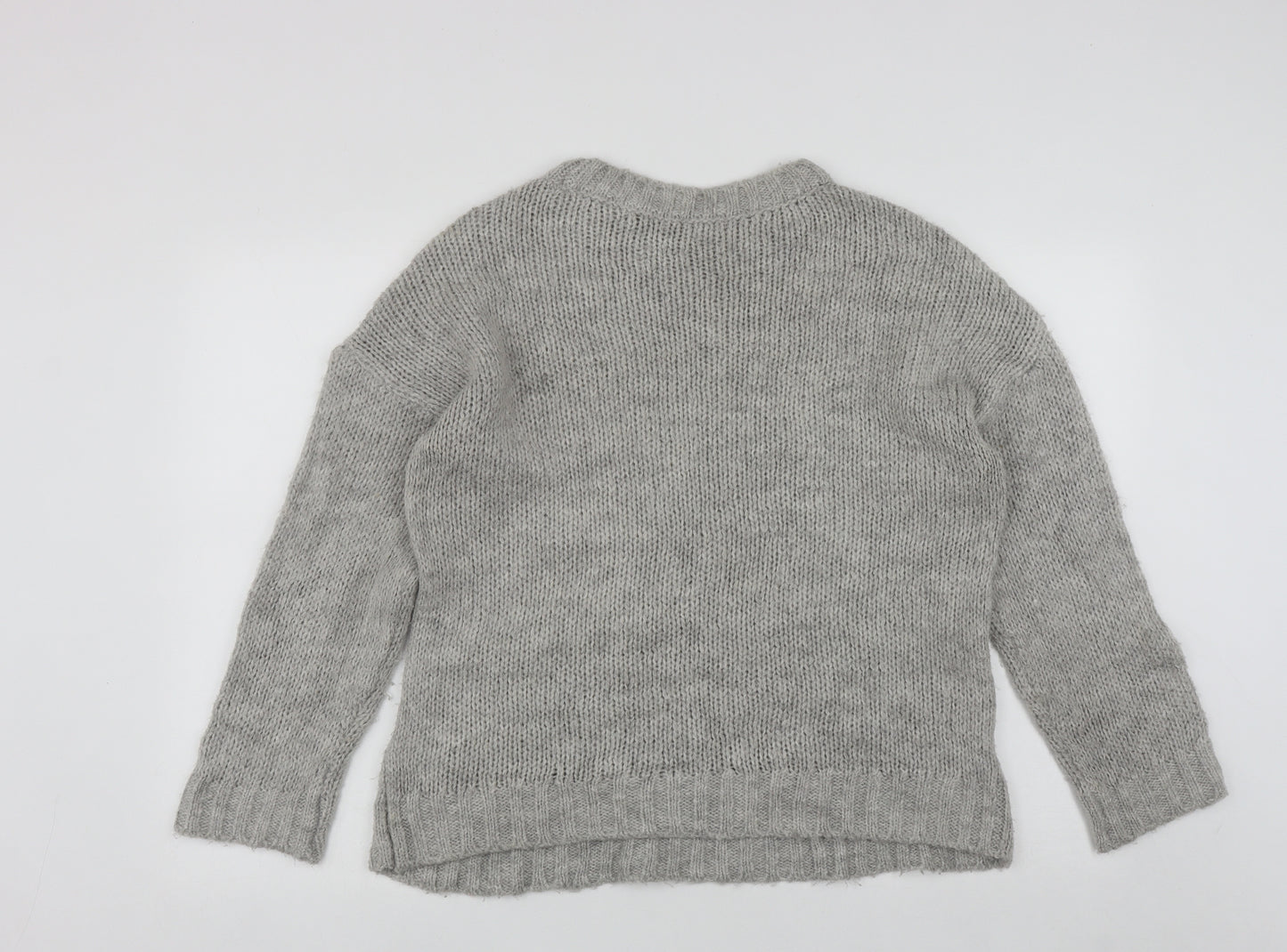 NEXT Womens Grey Round Neck  Acrylic Pullover Jumper Size M