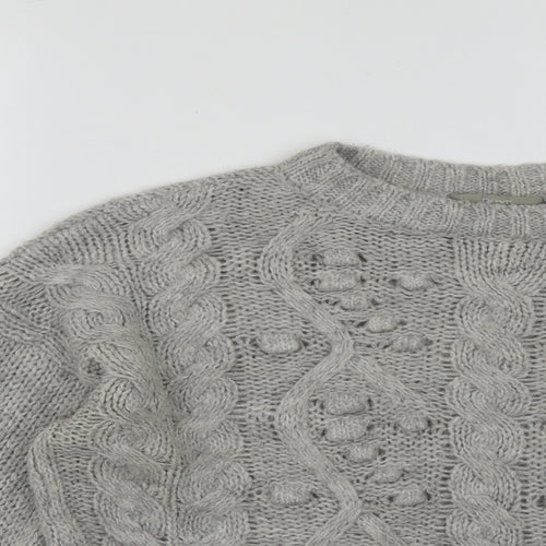 NEXT Womens Grey Round Neck  Acrylic Pullover Jumper Size M