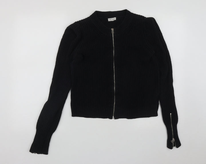 Silence + Noise Womens Black Round Neck Acrylic Cardigan Jumper Size S