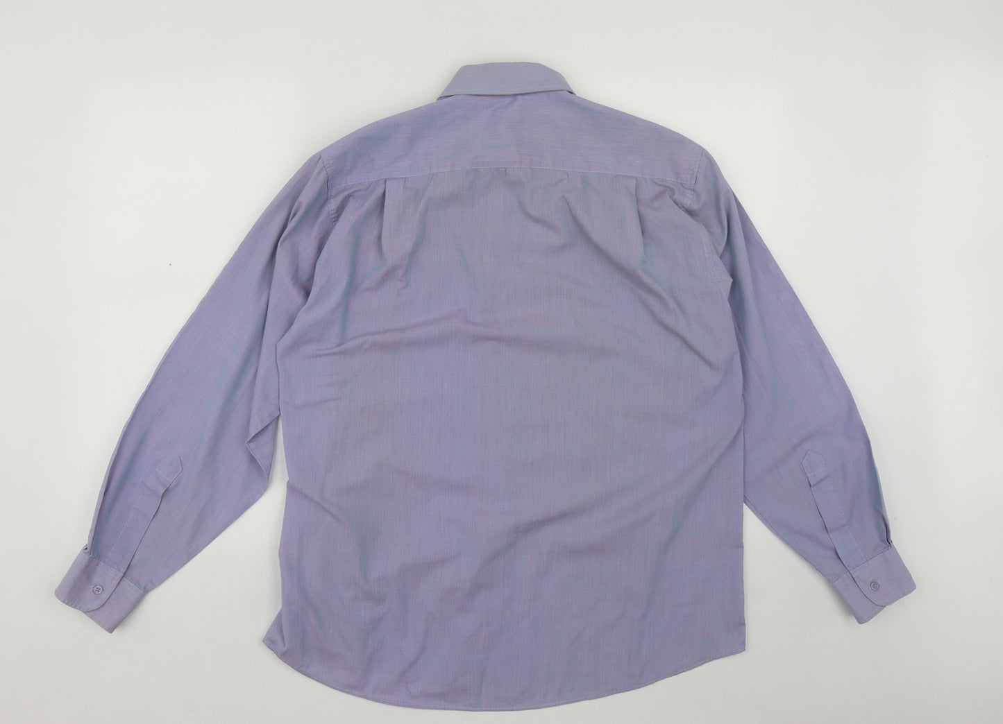 Burton Mens Purple  Polyester  Button-Up Size 15.5 Collared Button