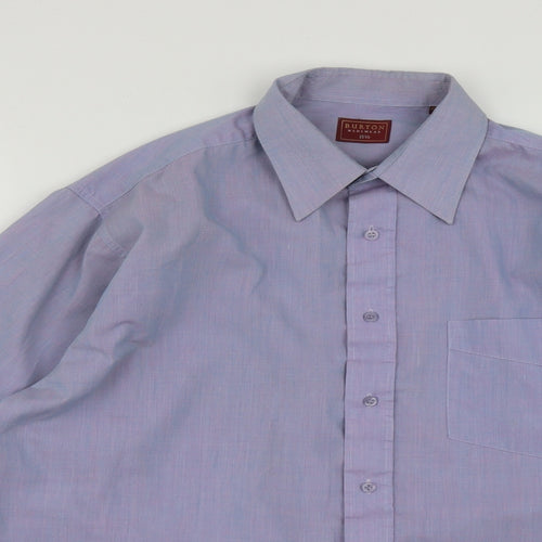 Burton Mens Purple  Polyester  Button-Up Size 15.5 Collared Button