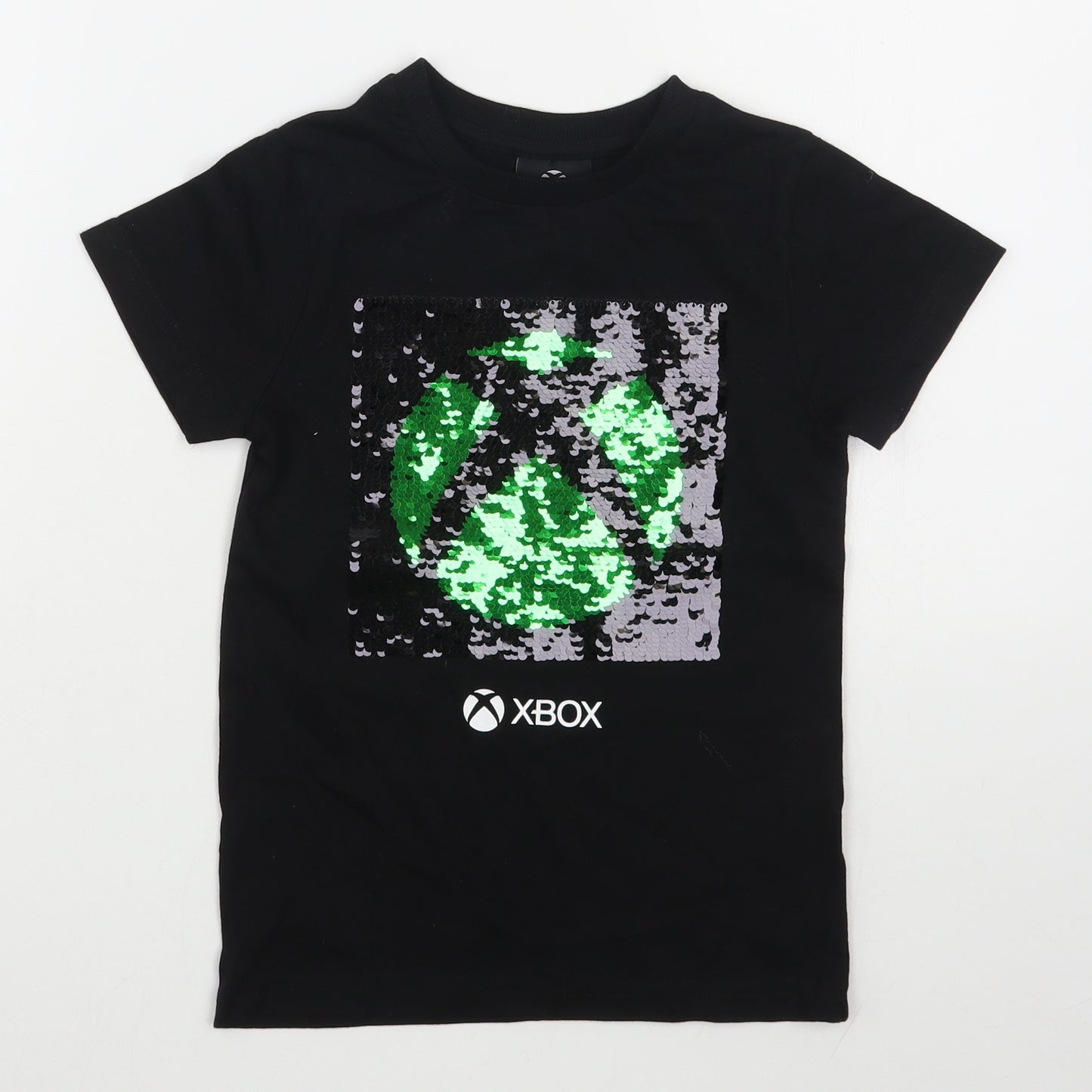 Matalan Boys Black  100% Cotton Basic T-Shirt Size 6 Years Round Neck Pullover - Xbox