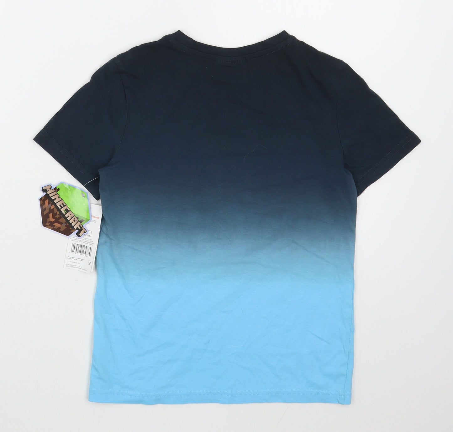 F&F Boys Multicoloured  Cotton Basic T-Shirt Size 6-7 Years Round Neck Pullover - Minecraft