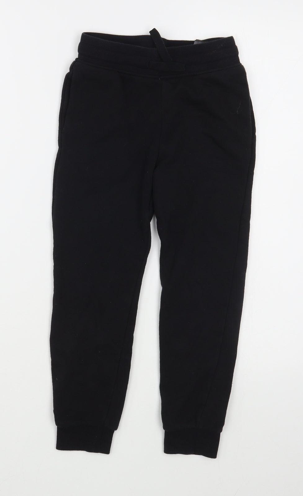 H&M Boys Black  Cotton Jogger Trousers Size 7 Years  Regular Tie