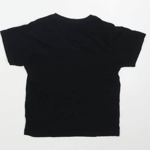 JHK Boys Black  100% Cotton Basic T-Shirt Size 5-6 Years Round Neck Pullover