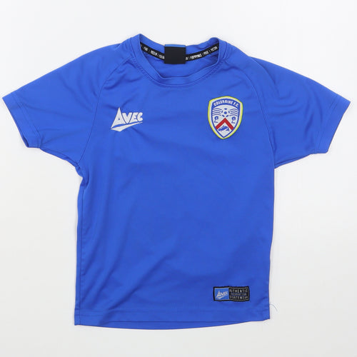 Avec Boys Blue  Polyester Basic T-Shirt Size 4-5 Years Round Neck Pullover
