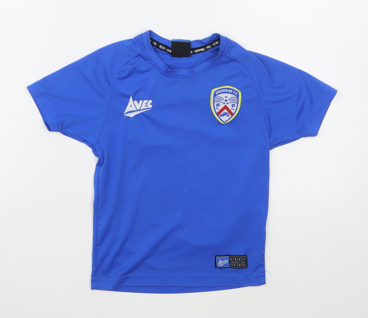 Avec Boys Blue  Polyester Basic T-Shirt Size 4-5 Years Round Neck Pullover
