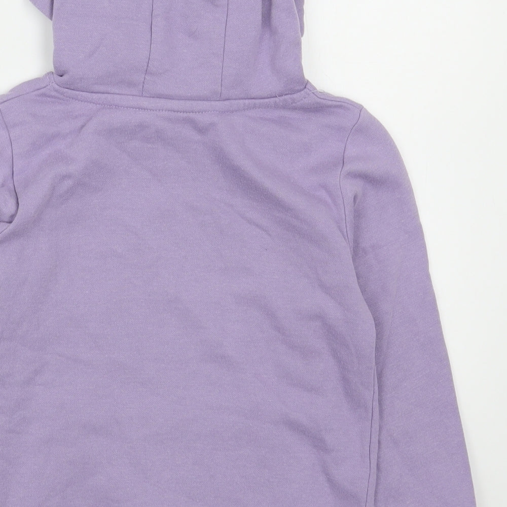 Dunnes Stores Girls Purple  Cotton Pullover Hoodie Size 5-6 Years  Pullover