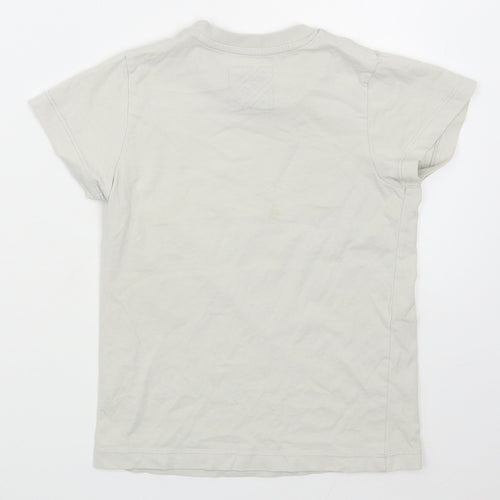 Matalan Boys White  100% Cotton Basic T-Shirt Size 6 Years Round Neck Pullover