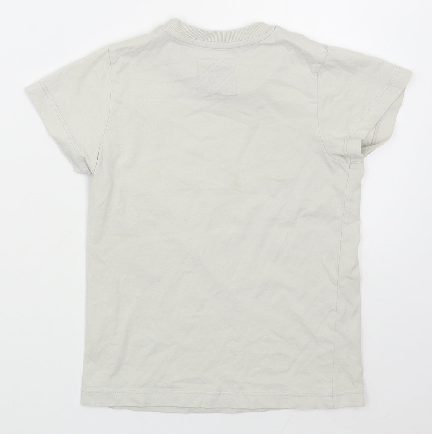 Matalan Boys White  100% Cotton Basic T-Shirt Size 6 Years Round Neck Pullover