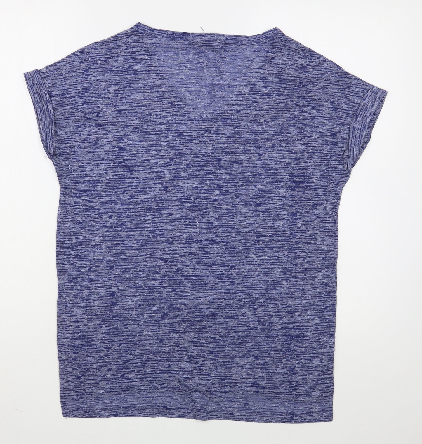 NEXT Womens Blue  Polyester Basic T-Shirt Size 10 V-Neck