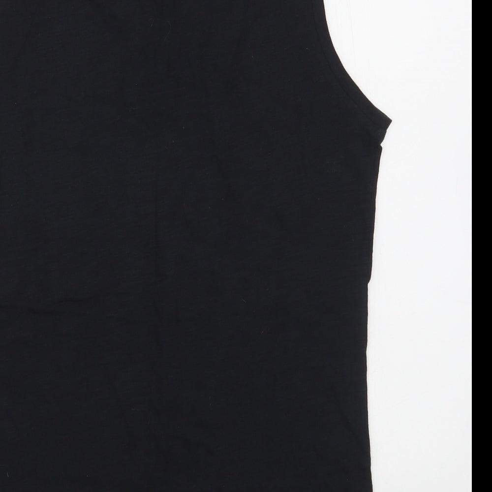 ROXY Womens Black  100% Cotton Basic Tank Size XL Scoop Neck