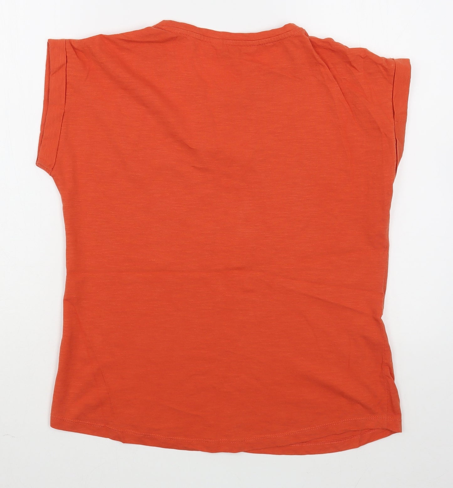 Part Two Womens Orange  100% Cotton Basic T-Shirt Size S V-Neck