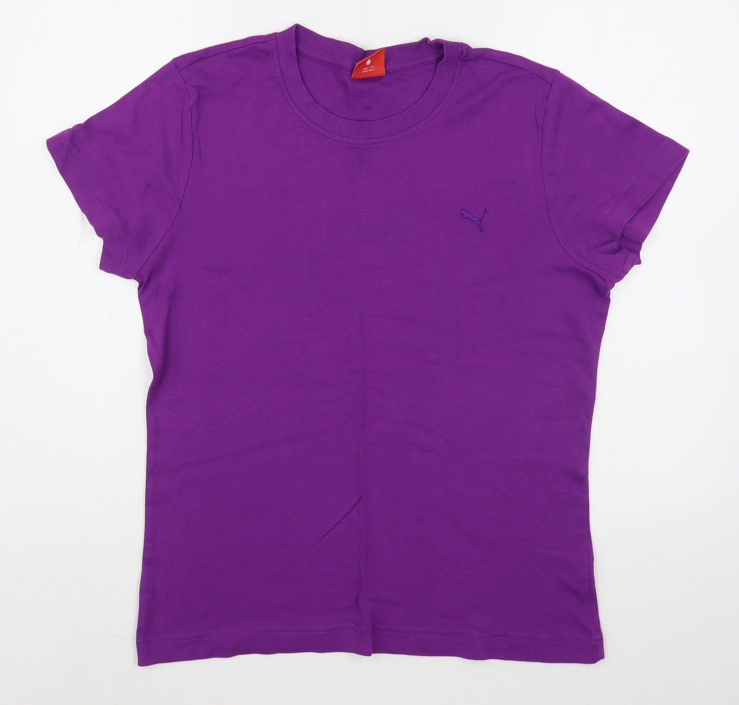 PUMA Womens Purple  100% Cotton Basic T-Shirt Size 16 Round Neck