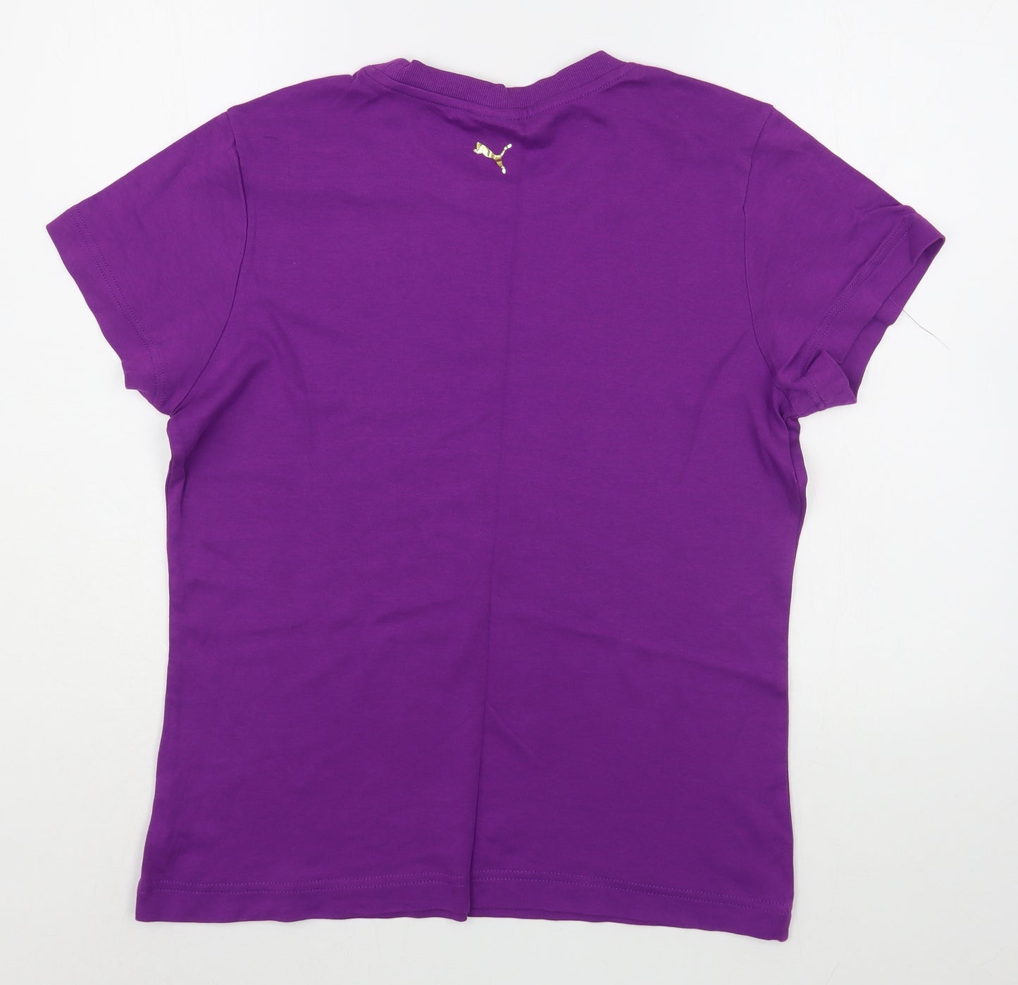 PUMA Womens Purple  100% Cotton Basic T-Shirt Size 16 Round Neck