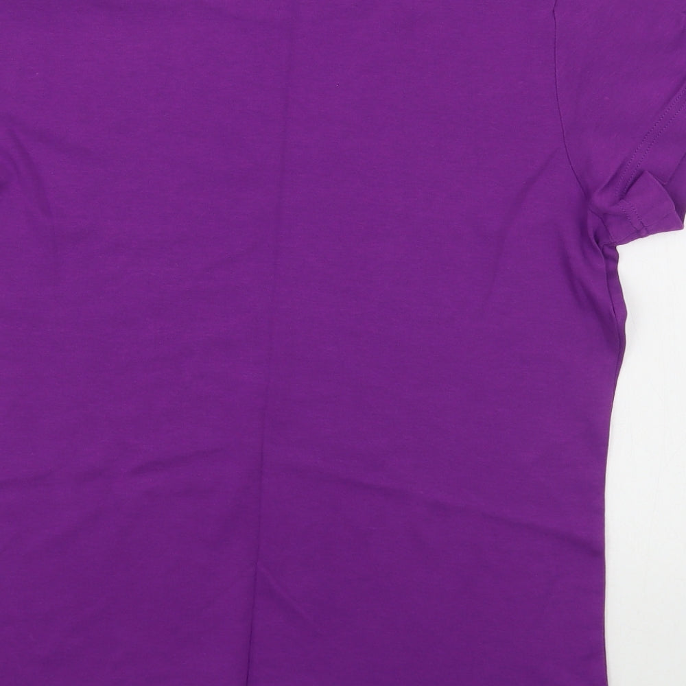 PUMA Womens Purple  100% Cotton Basic T-Shirt Size 16 Round Neck