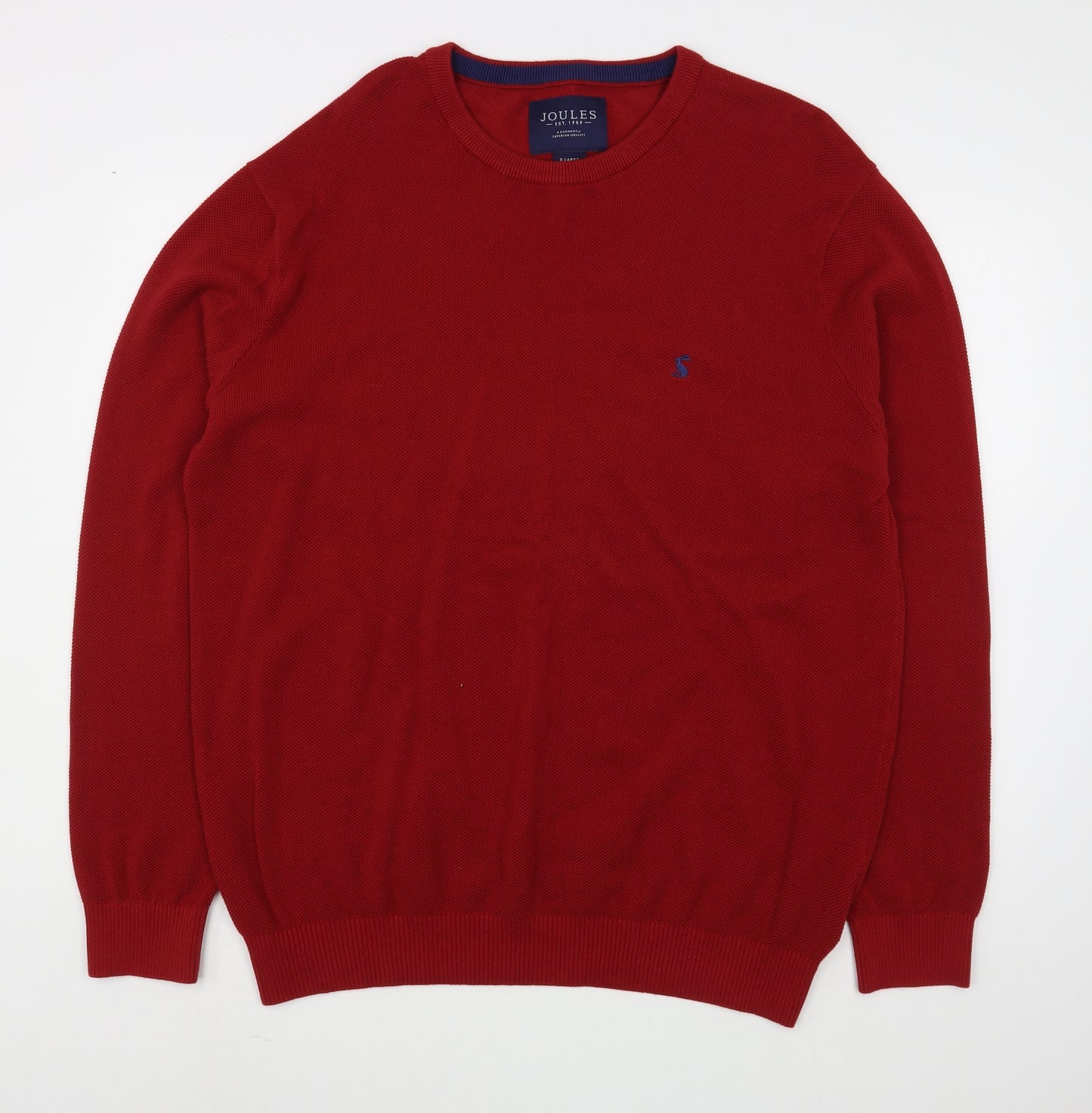 Joules Mens Red Round Neck  Cotton Pullover Jumper Size XL