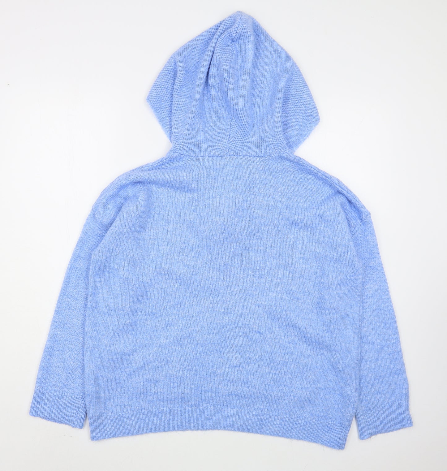 Gallery Womens Blue  Acrylic Pullover Hoodie Size S  Pullover
