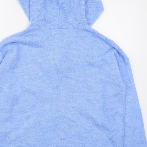 Gallery Womens Blue  Acrylic Pullover Hoodie Size S  Pullover