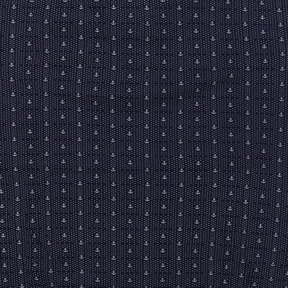Naketano Mens Blue Geometric Cotton  Polo Size 3XL Collared Pullover