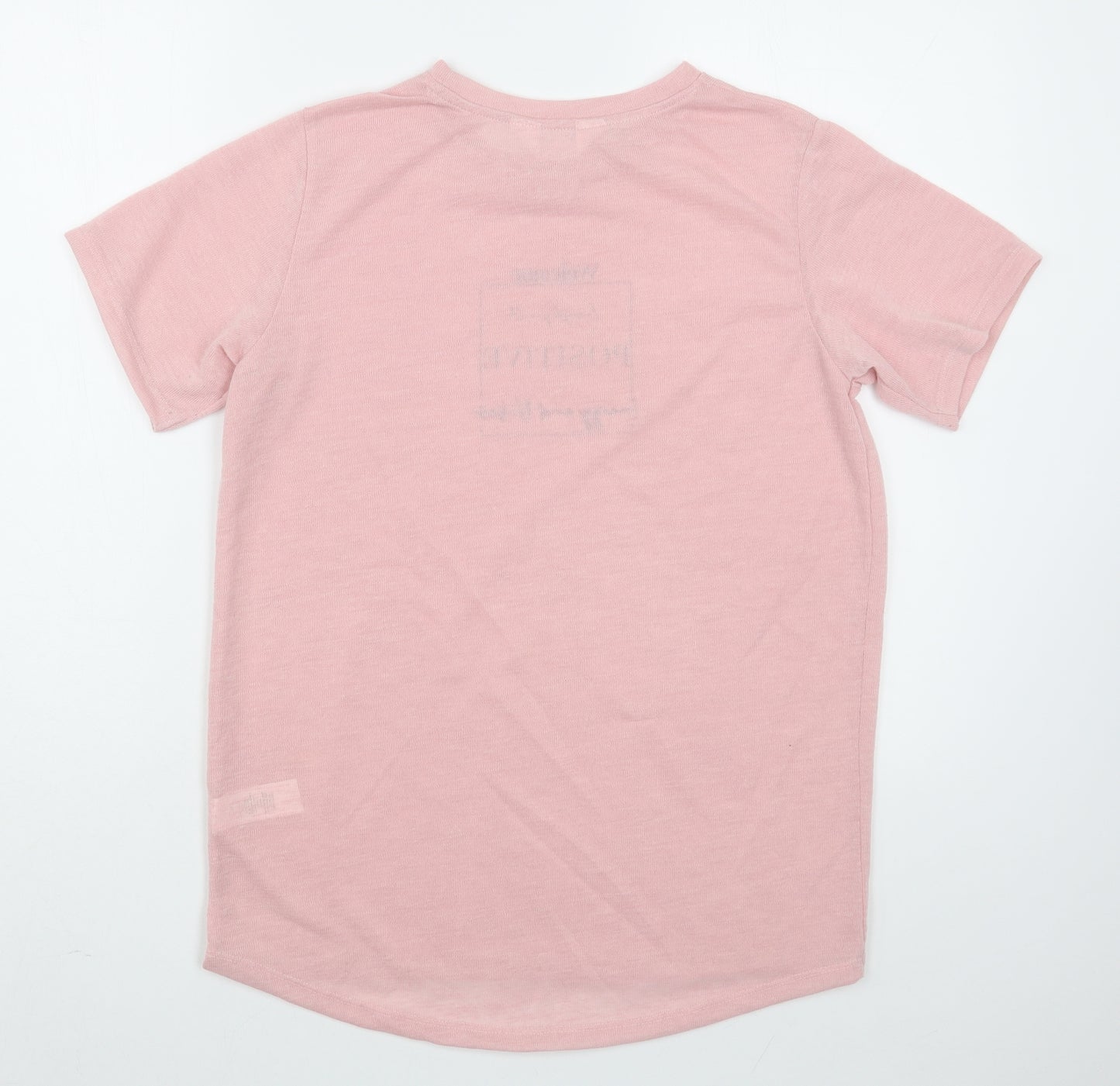 Primark Womens Pink  Polyester Basic T-Shirt Size XS Round Neck