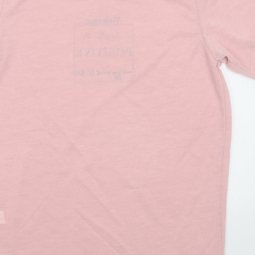 Primark Womens Pink  Polyester Basic T-Shirt Size XS Round Neck