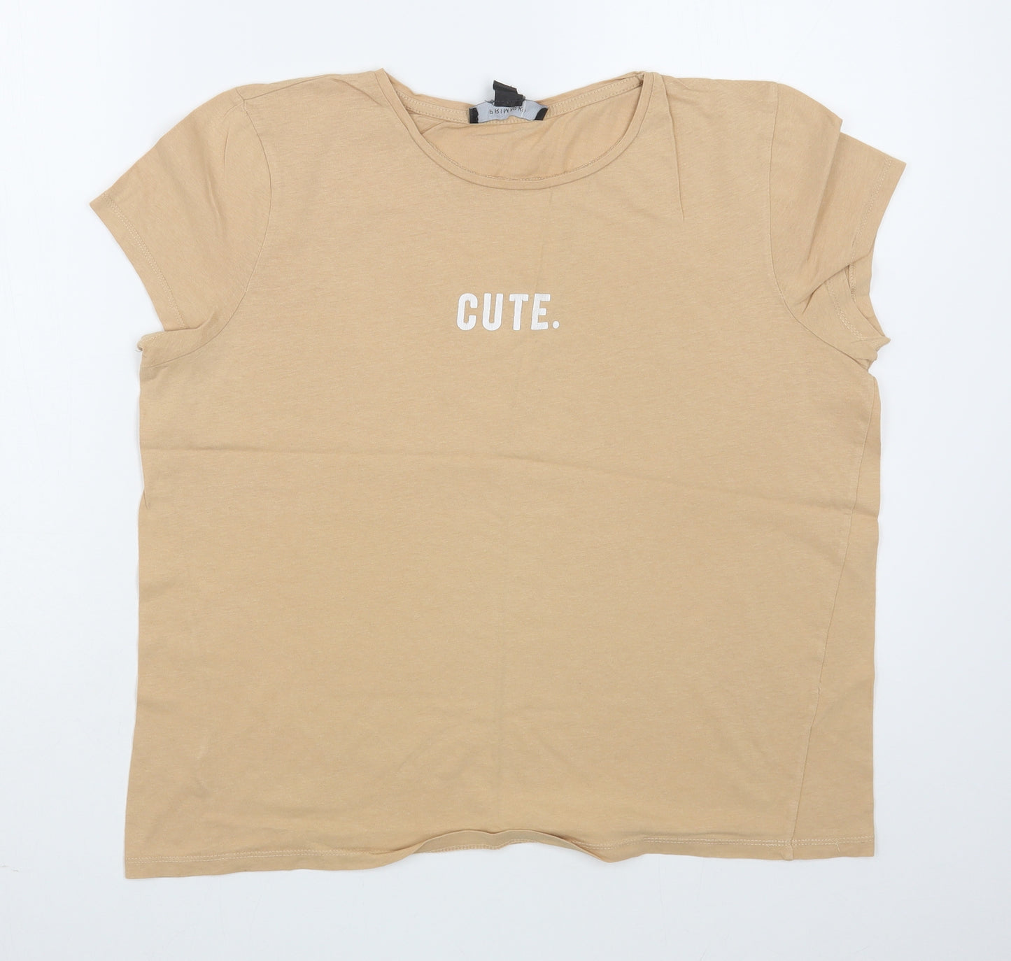 Primark Womens Brown  100% Cotton Basic T-Shirt Size S Round Neck