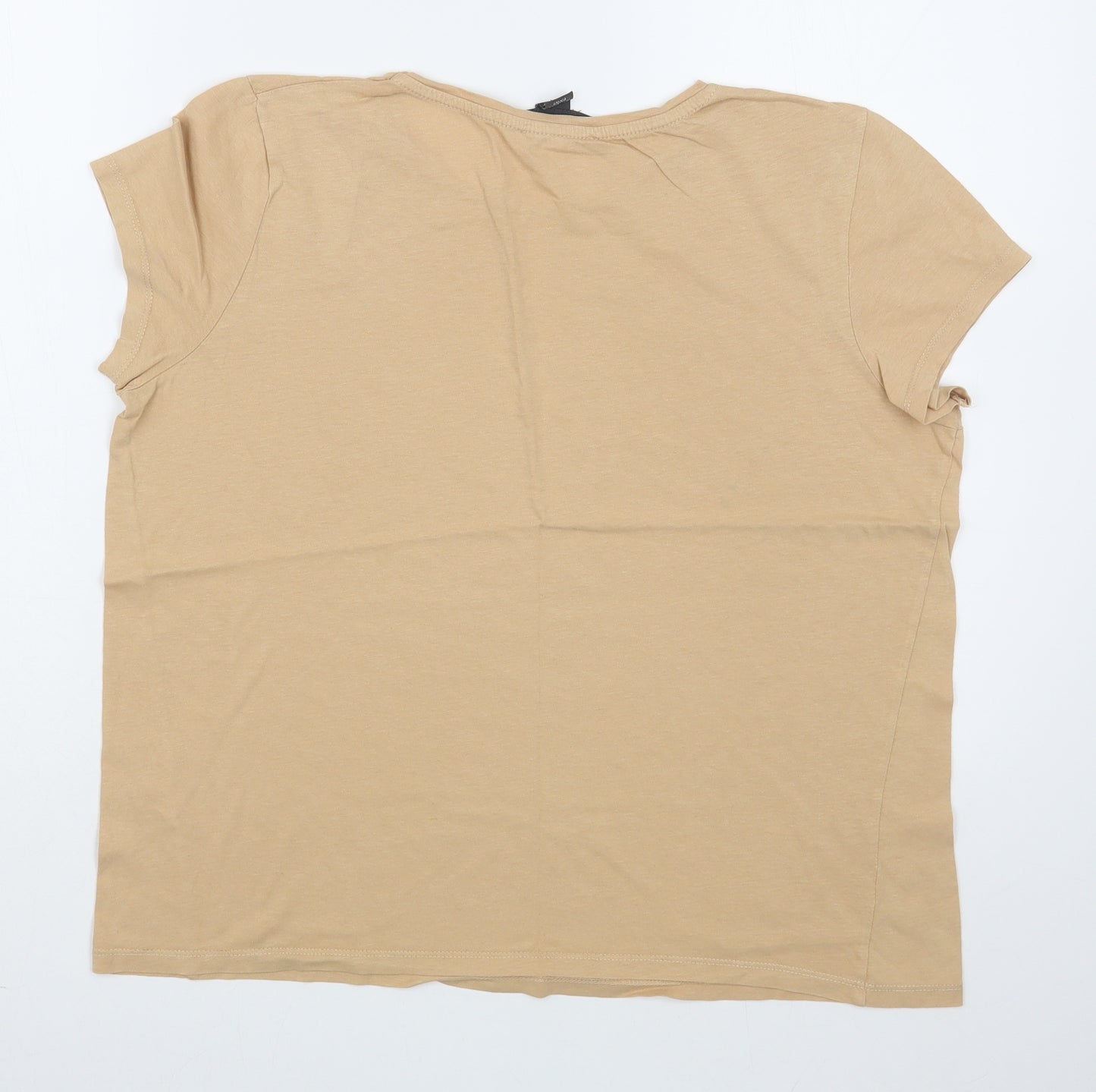 Primark Womens Brown  100% Cotton Basic T-Shirt Size S Round Neck